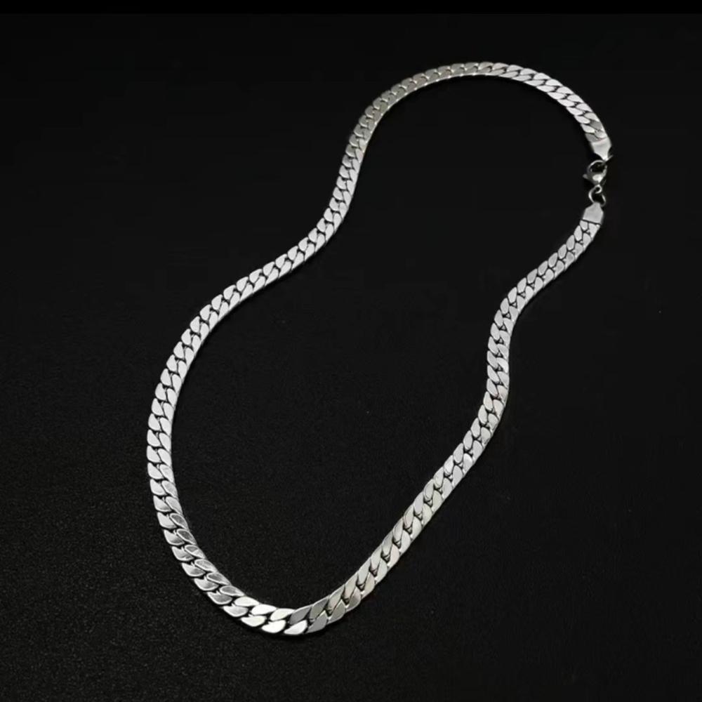 55CM Stainless Steel Flat Square Chain Necklace for Men & Women- CH001