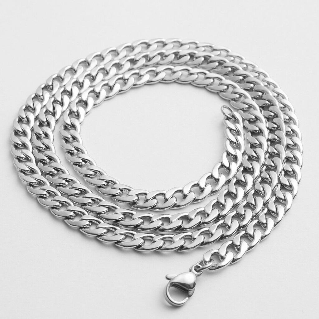 2-10MM Stainless Steel Curb Cuban Chain Necklace – 45-90CM Durable, Never-Fade- CH002