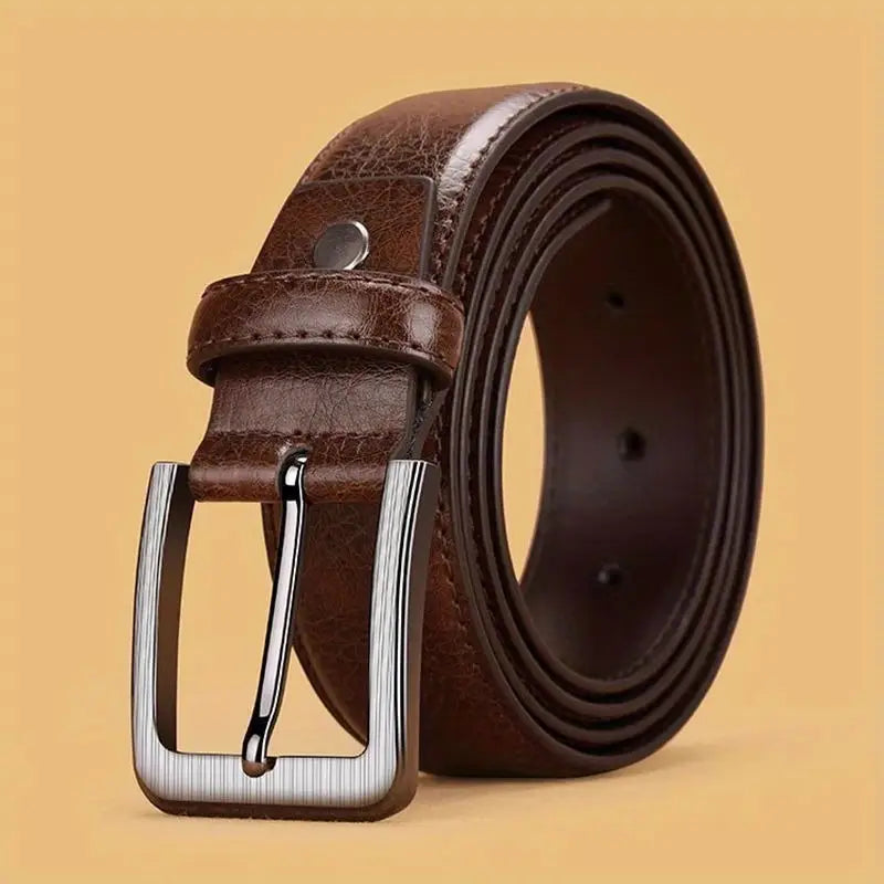 PREMIUM Leather Cowboy Belt – 3.4cm Wide, Durable Metal Buckle- B010