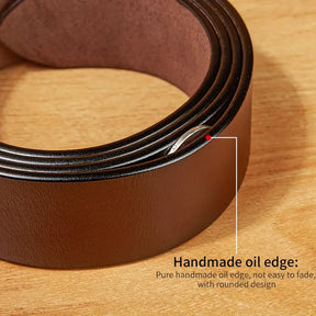 Classic Leather Belt – Premium Cowhide Business Belt with Durable Buckle- B009