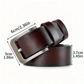 Classic Leather Belt – Premium Cowhide Business Belt with Durable Buckle- B009