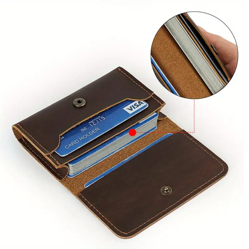 Business Style Premium Top-Grain Leather Wallet , Multi-Card Slots- W005