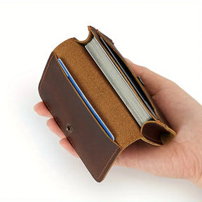 Business Style Premium Top-Grain Leather Wallet , Multi-Card Slots- W005