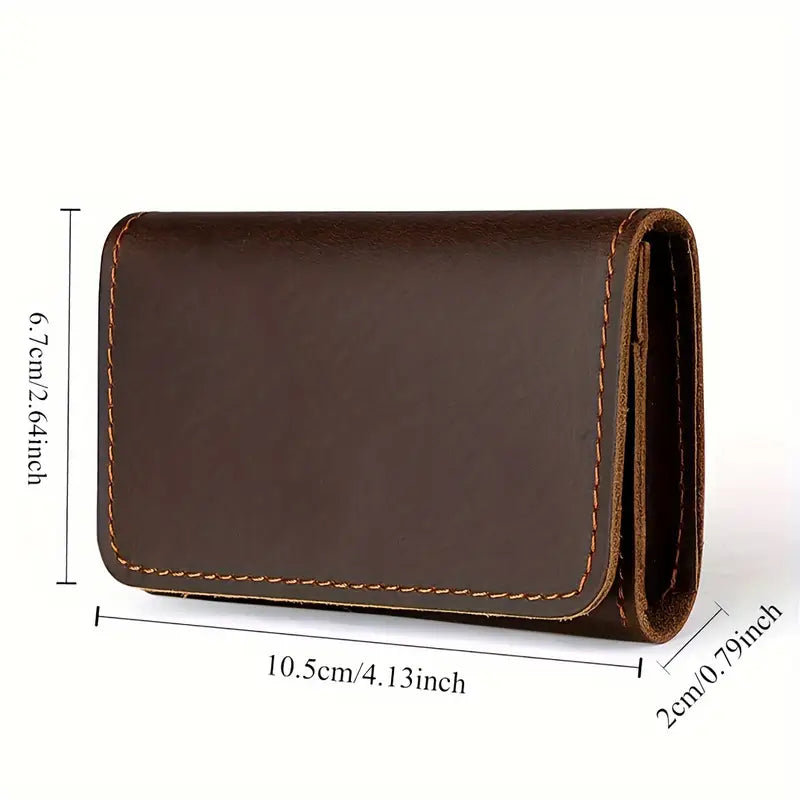 Business Style Premium Top-Grain Leather Wallet , Multi-Card Slots- W005