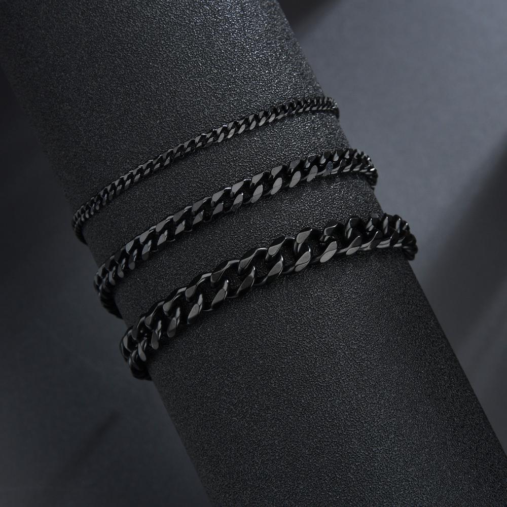 High-Quality Stainless Steel Cuban Link Bracelet for Men – Punk Curb Chain Wrist Jewelry Gift- BR003