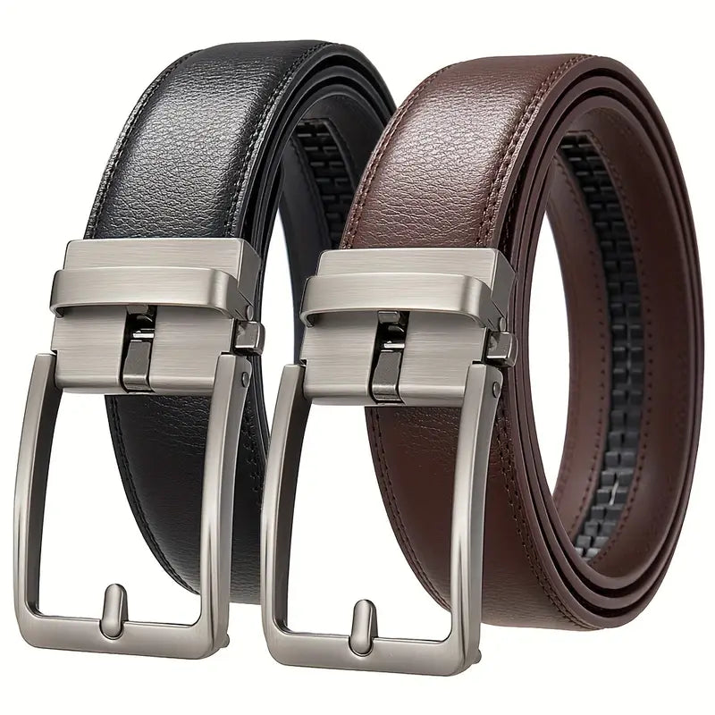 Premium Leather Belt with Automatic Buckle – Stylish & Comfortable- B011