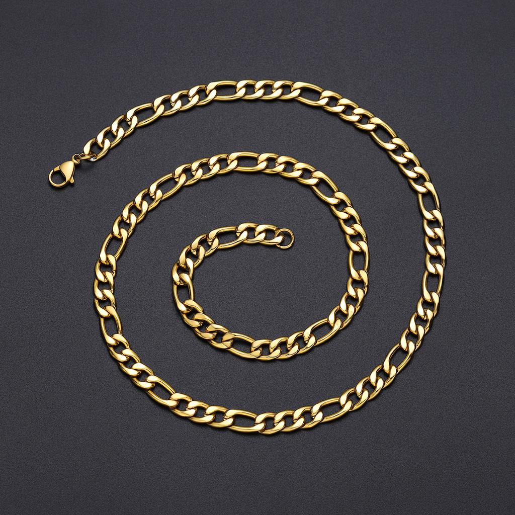 Luxury Gold-Plated Stainless Steel Chain Necklace – Stylish & Durable Jewelry for Men- CH008