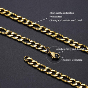 Luxury Gold-Plated Stainless Steel Chain Necklace – Stylish & Durable Jewelry for Men- CH008