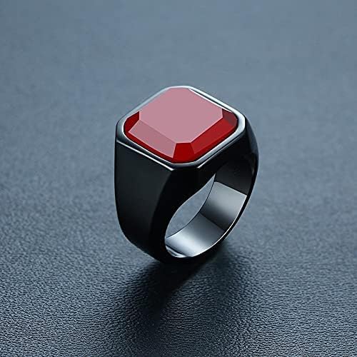 Premium Matte Black 925 Sterling Silver Men's Ring, Turkish Design with Elegant Stone