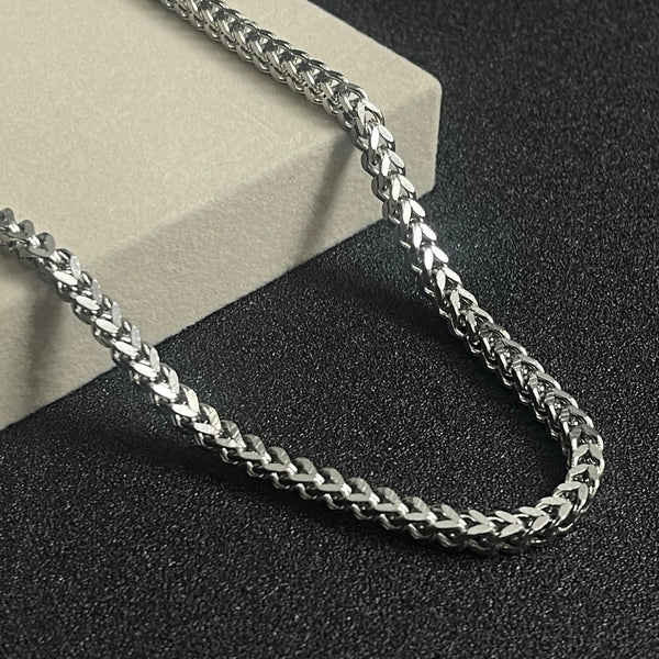 5mm Silver Square Franco Foxtail Neck Chain