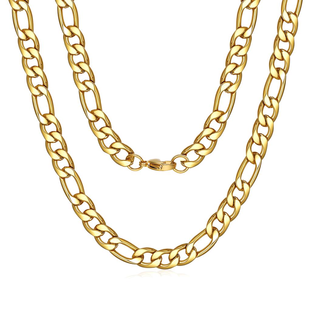 Luxury Gold-Plated Stainless Steel Chain Necklace – Stylish & Durable Jewelry for Men- CH008