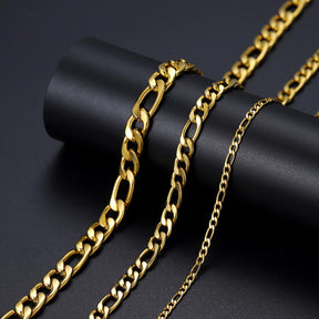 Luxury Gold-Plated Stainless Steel Chain Necklace – Stylish & Durable Jewelry for Men- CH008