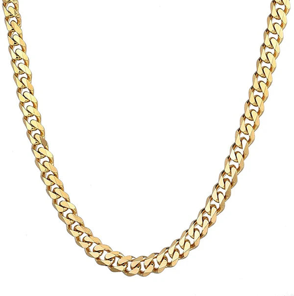 7mm Golden Cuban Neck Chain For Men