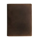 Vintage-Inspired Men’s Crazy Horse Leather Wallet – Vertical Design- W003