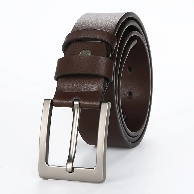 Men’s Heavy-Duty Genuine Leather Belt – 3.81cm Wide, Casual Style- B007