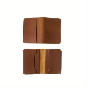 Men’s Top-Layer Cowhide Leather Card Holder – Ultra-Thin, Compact Design- W006