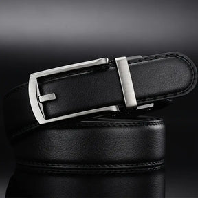 New High-End Leather Belt – Two-Layer Cowhide with Automatic Buckle- B012