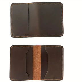 Men’s Top-Layer Cowhide Leather Card Holder – Ultra-Thin, Compact Design- W006