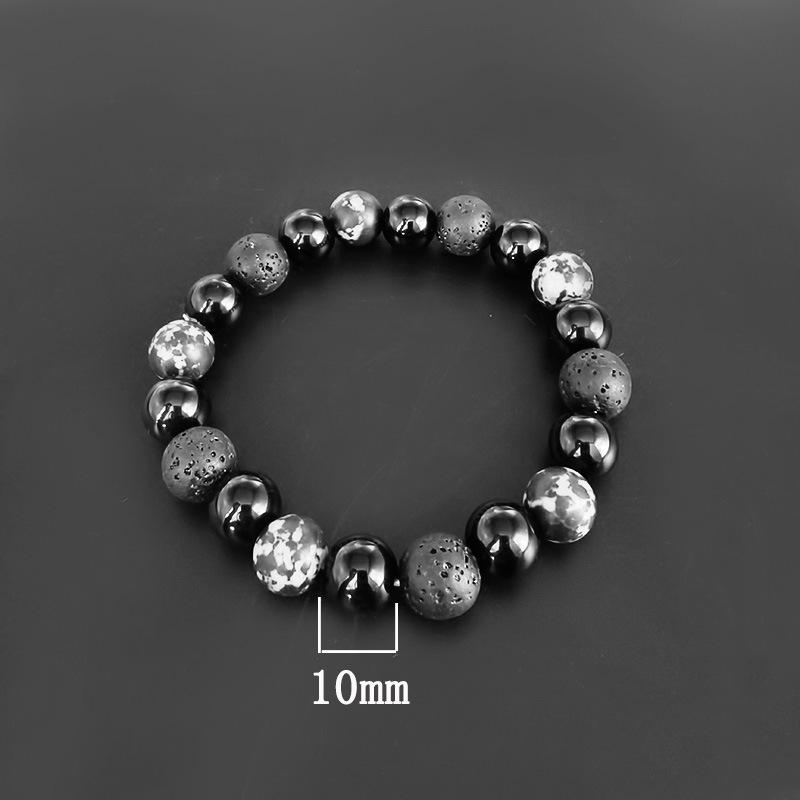 Hot Selling Natural Volcanic & Snowflake Stone Bead Bracelet-HB011