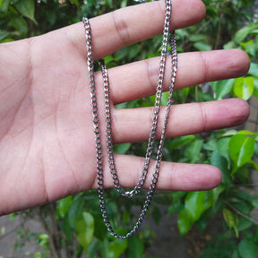 3mm Curb Neck Chain For Men Silver