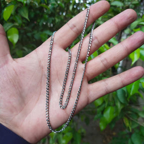 3mm Curb Neck Chain For Men Silver