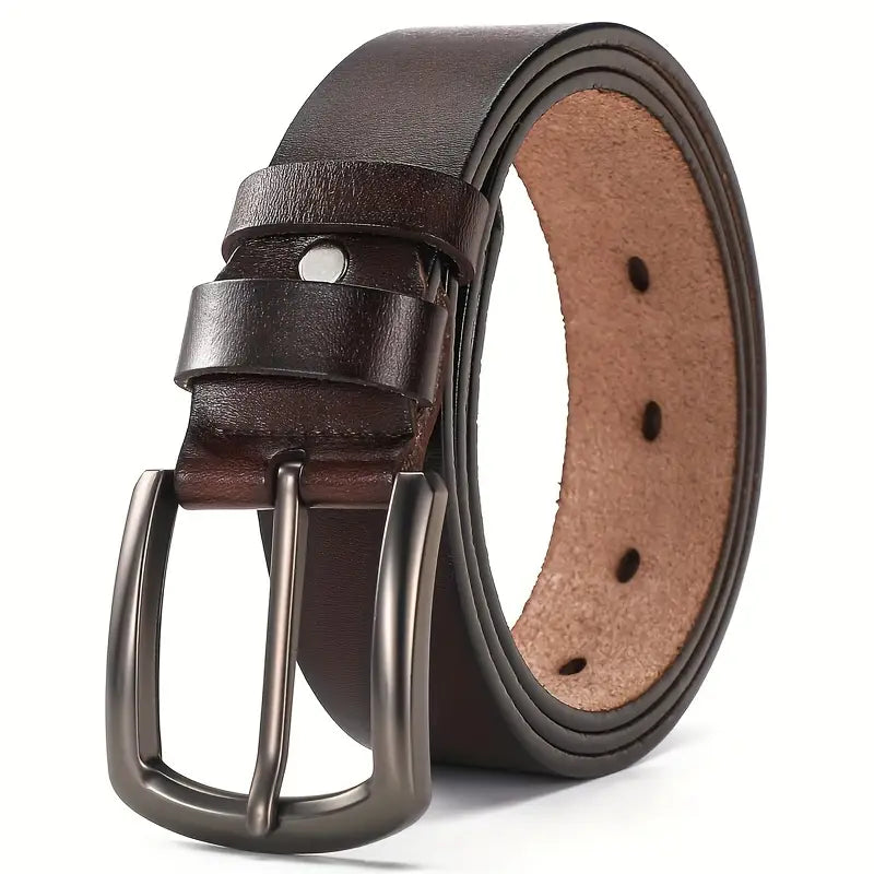 Men’s Handmade Designer Cowhide Leather Belt – High-End Genuine Leather- B002