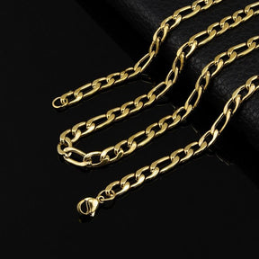 Luxury Gold-Plated Stainless Steel Chain Necklace – Stylish & Durable Jewelry for Men- CH008