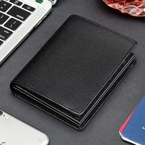 Vintage-Style RFID-Blocking Leather Wallet – Men’s Top-Layer Cowhide, Large Capacity- W007