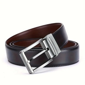 Men’s Reversible PU Leather Belt – Double-Sided Wear, Rotatable Pin Buckle- B003