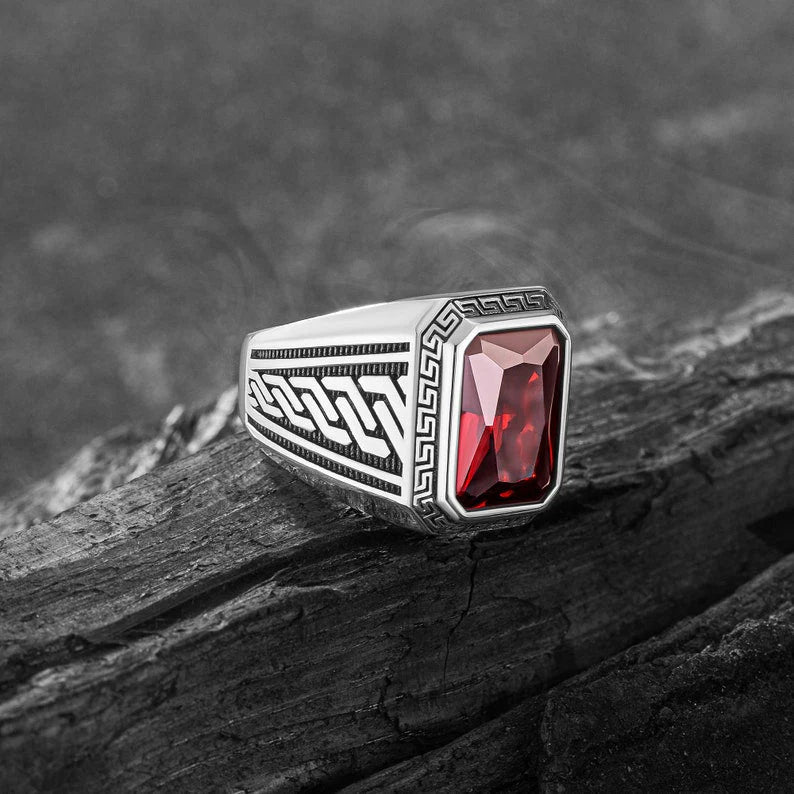 Ancient Greek Mythology - Ruby Men Ring