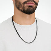 7mm Black Cuban Neck Chain For Men