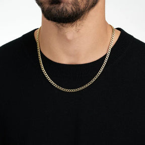 7mm Golden Cuban Neck Chain For Men